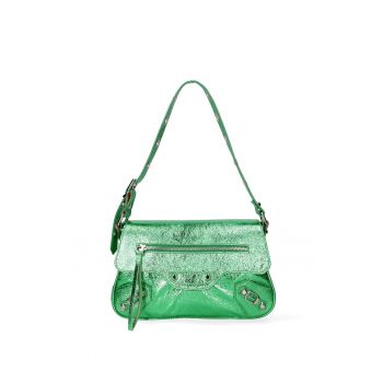 Geanta de piele cu bareta de umar - Rosu