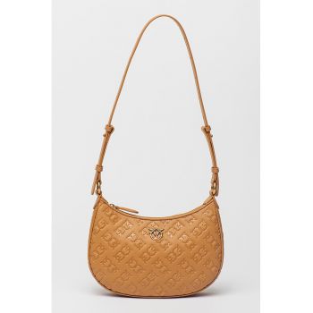 Geanta de piele cu model - Caramel