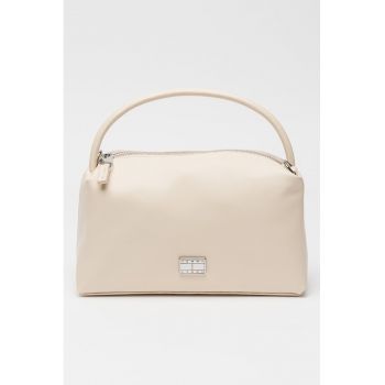 Geanta de piele ecologica cu bareta de umar - Alb fildes