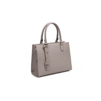 Geanta de piele ecologica cu bareta de umar Astraea Lux - Maro taupe deschis