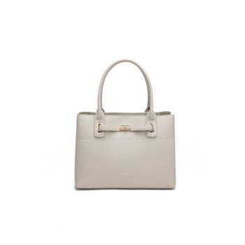 Geanta de piele ecologica cu bareta de umar Elysia Pro - Bej