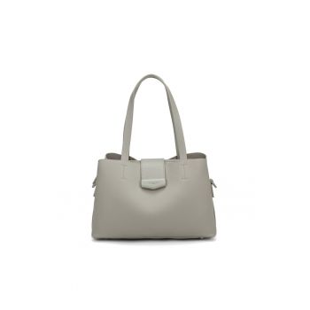 Geanta de piele ecologica cu bareta de umar Emberly - Verde deschis