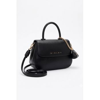 Geanta de piele ecologica cu bareta de umar - Negru