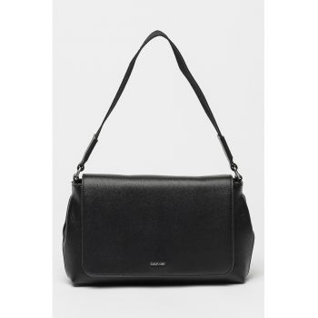 Geanta de piele ecologica cu bareta de umar - Negru