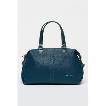 Geanta de piele ecologica cu bareta detasabila de umar - Verde persan