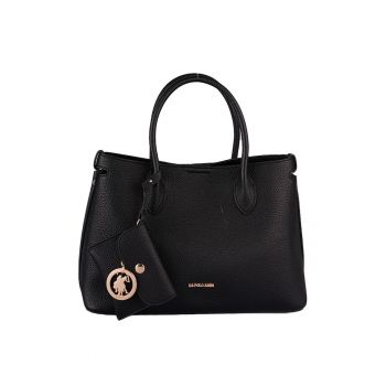 Geanta de piele ecologica cu etui - Negru