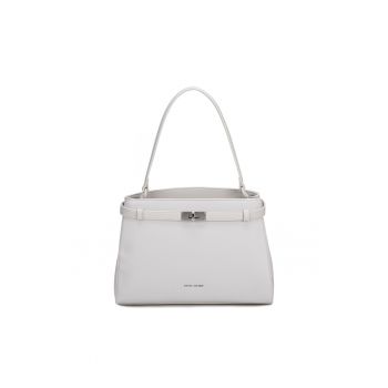 Geanta de piele ecologica cu o bareta de umar si aditionala Emberly Plus - Crem