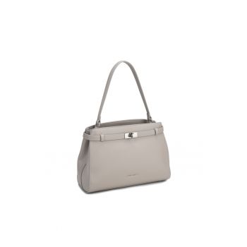 Geanta de piele ecologica cu o bareta de umar si aditionala Emberly Plus - Maro taupe deschis