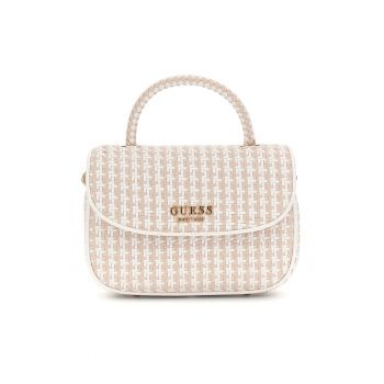 Geanta de umar cu aplicatie logo metalica - Maro taupe deschis