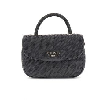 Geanta de umar cu aplicatie logo metalica - Negru