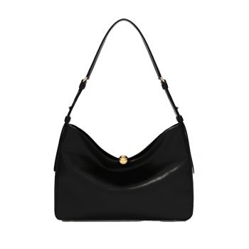 Geanta din piele cu bareta ajustabila de umar Seraphina Lux - Negru