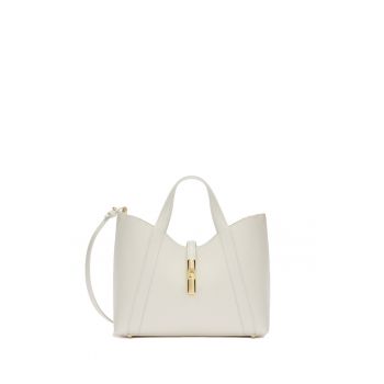 Geanta din piele cu bareta ajustabila si detasabila de umar Althea Ultra - Crem