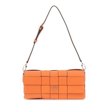 Geanta din piele ecologica cu bareta detasabila de umar - Portocaliu deschis