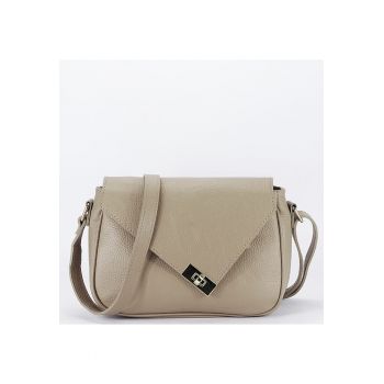 Geanta din piele naturala 8911 12854 - Bej - 17x24x9