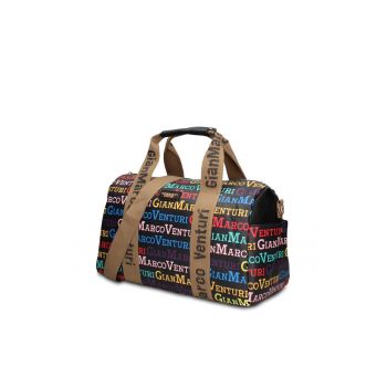Geanta duffle de piele ecologica cu buzunare exterioare Lunaria Chic - Multicolor