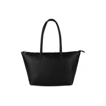 Geanta shopper cu logo - Negru