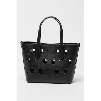 Geanta shopper cu perforatii Eliza - Negru