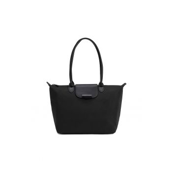 Geanta shopper de piele ecologica Corvus - Negru