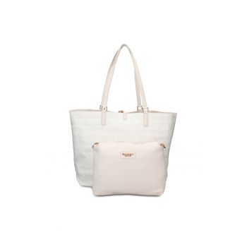Geanta shopper de piele ecologica cu etui detasabil Valoria Chic - Crem