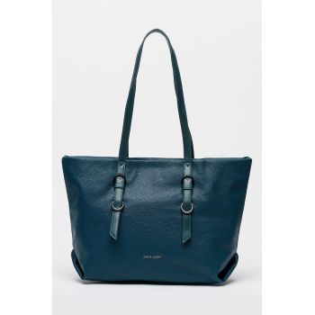 Geanta shopper de piele ecologica - Verde persan