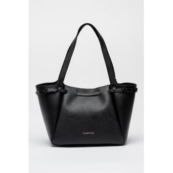 Geanta shopper din piele ecologica cu etui interior - Negru