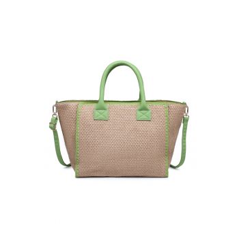 Geanta tote cu aspect tesut Auriga - Verde