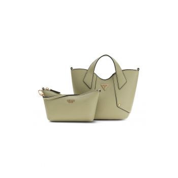 Geanta tote din piele ecologica cu etui detasabil Darcy - Verde fistic