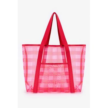 Geanta tote semi-transparenta - Rosu aprins