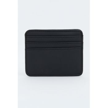 Portcart din piele ecologica - Negru antracit