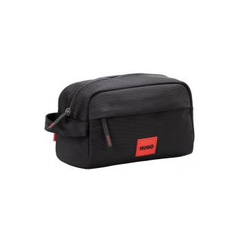 Portfard cu aplicatie logo si fermoar Ethon - Negru