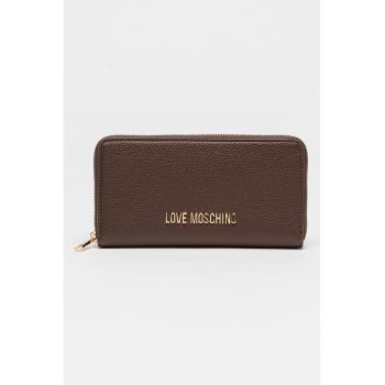 Portofel piele ecologica cu logo - 16899 - Maro - 9x20x3.5