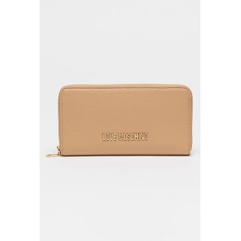 Portofel piele ecologica cu logo - 16899 - Maro camel - 9x20x3.5