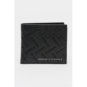 Portofel pliabil cu logo stantat - Negru stins