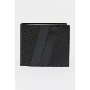 Portofel pliabil cu model colorblock - Gri antracit