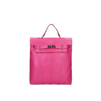 Rucsac convertibil de piele - Fucsia