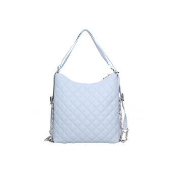 Rucsac convertibil din piele cu model matlasat - Albastru glaciar