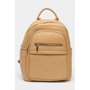 Rucsac de piele ecologica cu barete ajustabila - Caramel