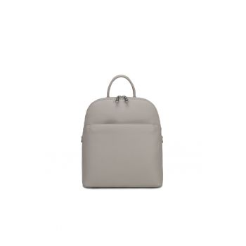 Rucsac de piele ecologica cu buzunar frontal Silvana Ultra - Maro taupe