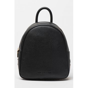 Rucsac de piele ecologica cu logo - Negru