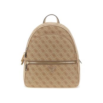 Rucsac din piele ecologica cu model monograma Manhattan II - Maro deschis