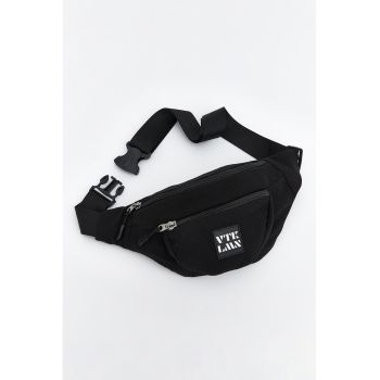 Borseta cu buzunar exterior - Negru