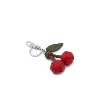 Breloc femei -  piele naturala - rosu - One Size INTL