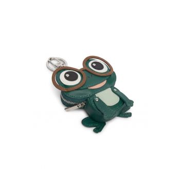 Breloc femei -  piele naturala - verde - One Size INTL