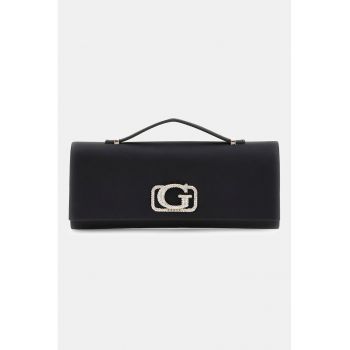 Geanta baguette din piele - Negru
