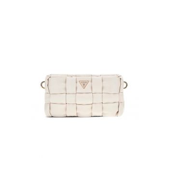 Geanta crossbody cu aspect impletit - Crem