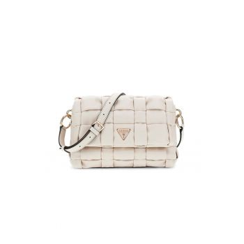 Geanta crossbody cu aspect impletit - Crem