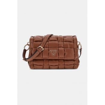 Geanta crossbody cu aspect impletit - Maro