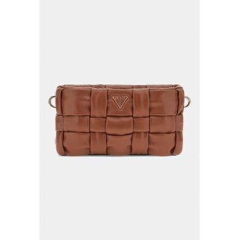 Geanta crossbody cu aspect impletit - Portocaliu stins
