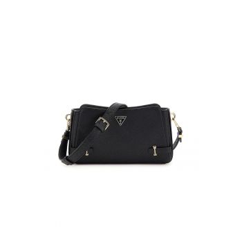 Geanta crossbody cu aspect metalizat - Negru