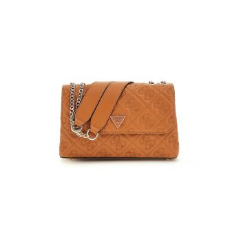 Geanta crossbody cu logo brodat - Maro scortisoara